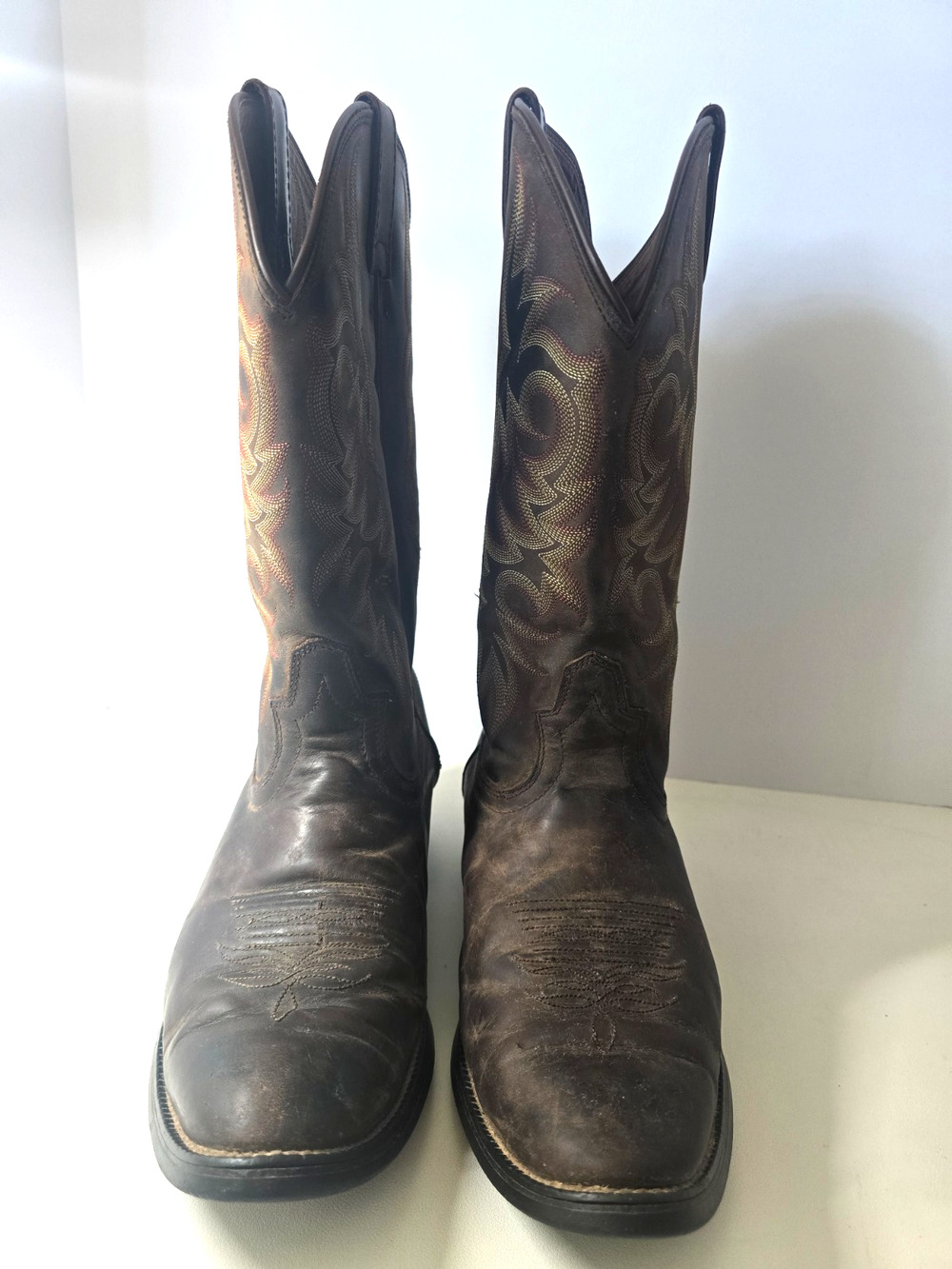 Justin Brown Leather Western Cowboy Boots #2551 Size US 11EE